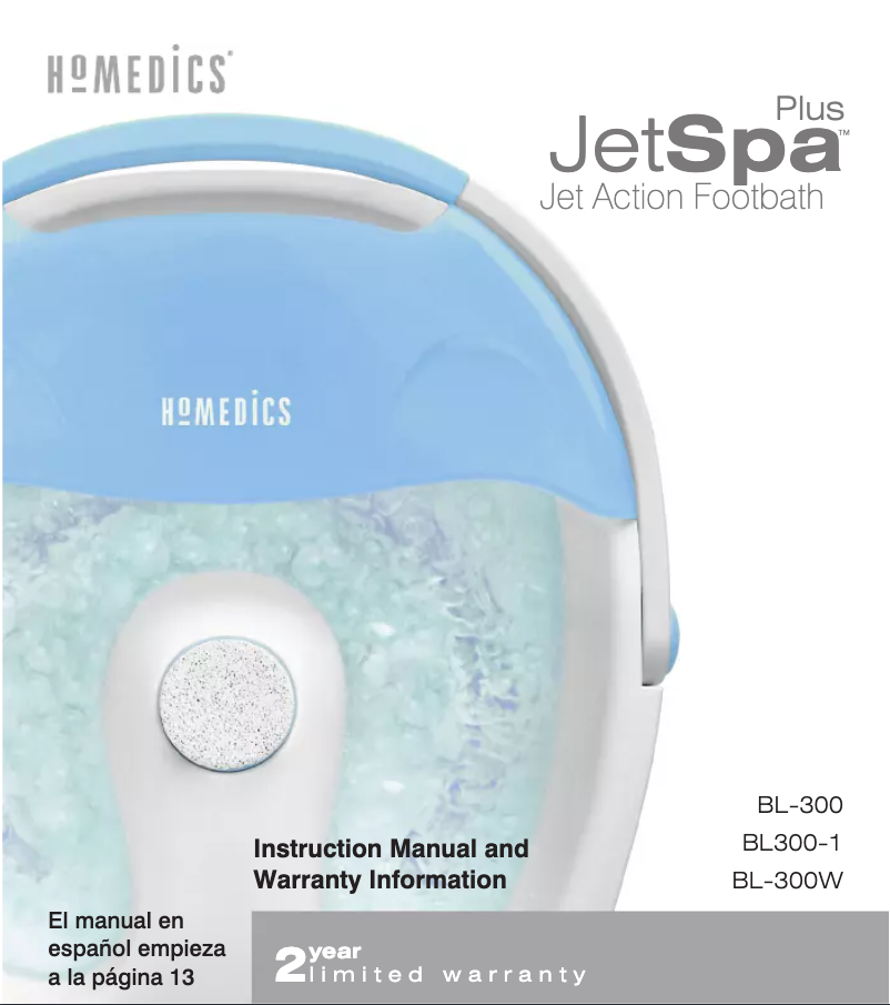 Page 1 de la notice Manuel utilisateur Homedics BL-300