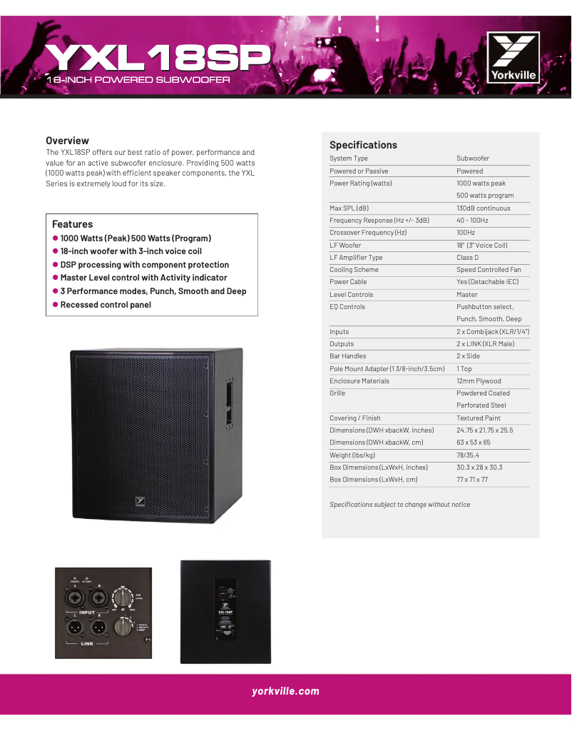 Image de la première page du manuel de l'appareil YXL18SP