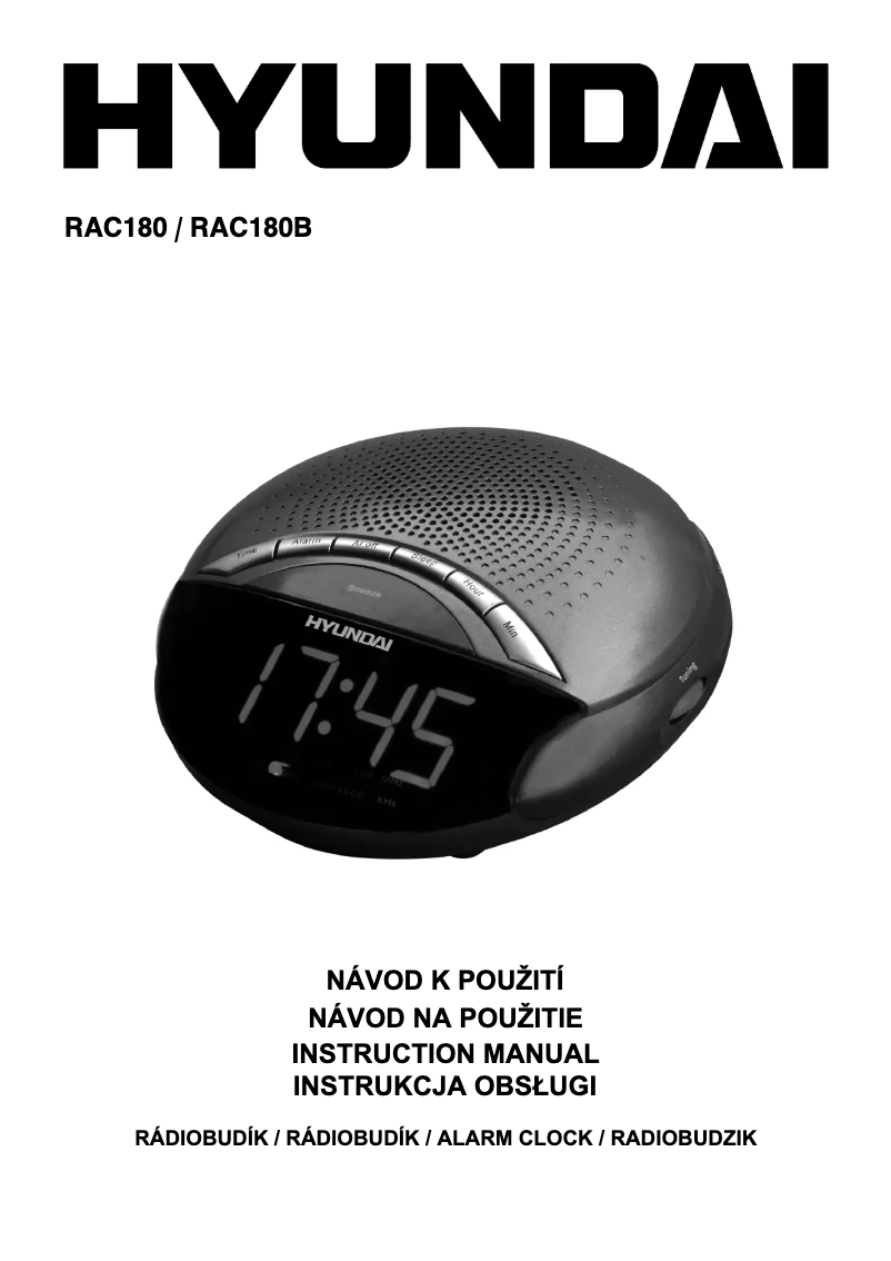Page 1 de la notice Manuel utilisateur Hyundai RAC 180