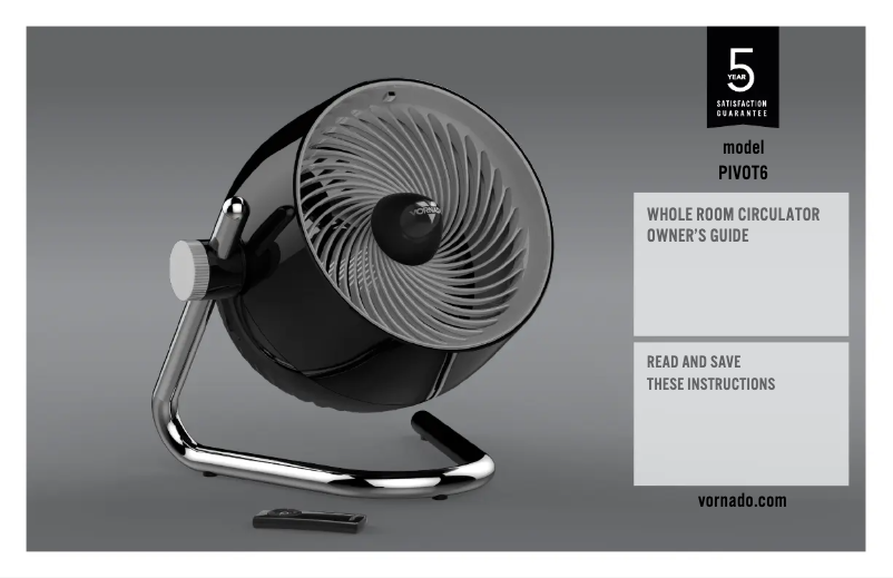 Page 1 de la notice Manuel utilisateur Vornado PIVOT6