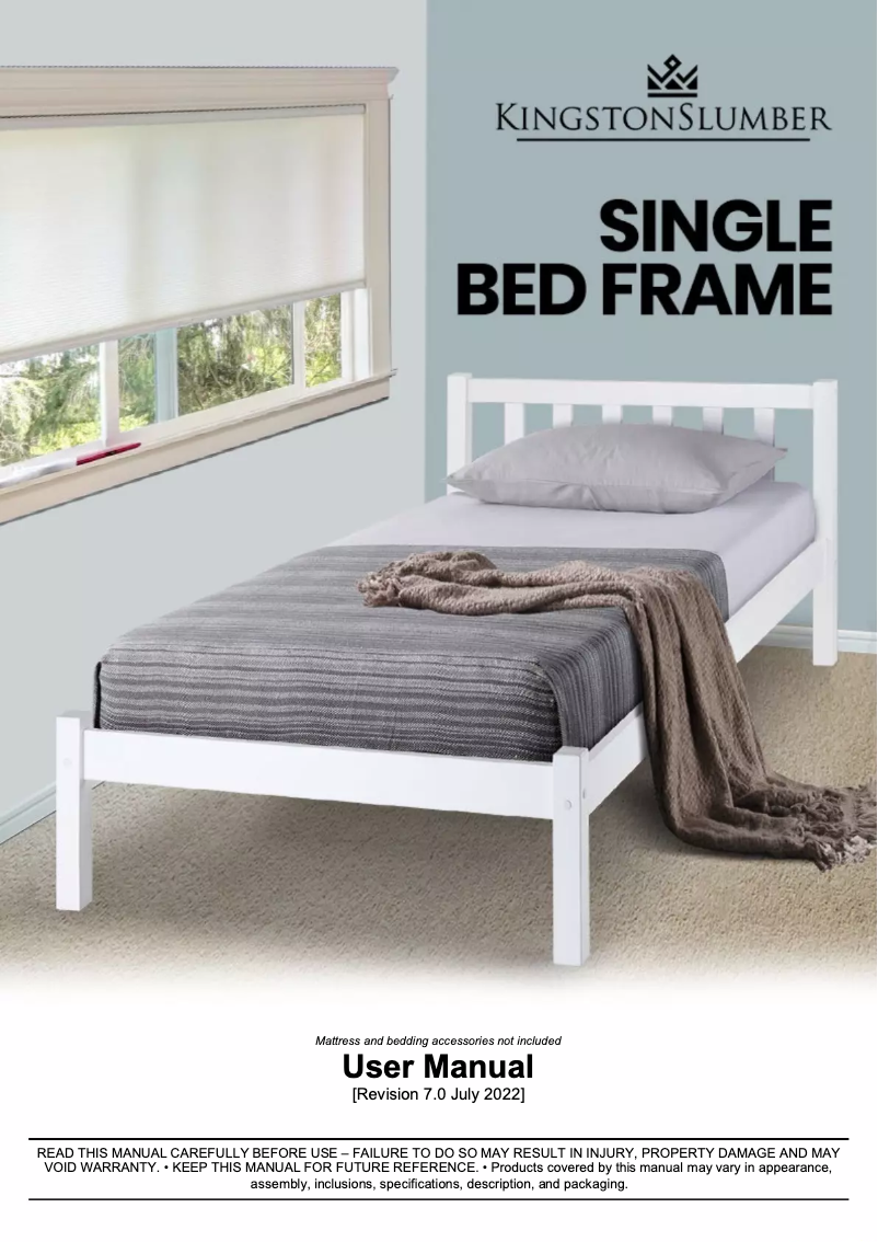 Page 1 de la notice Manuel utilisateur Kingston Slumber FURBDFKNGA54W