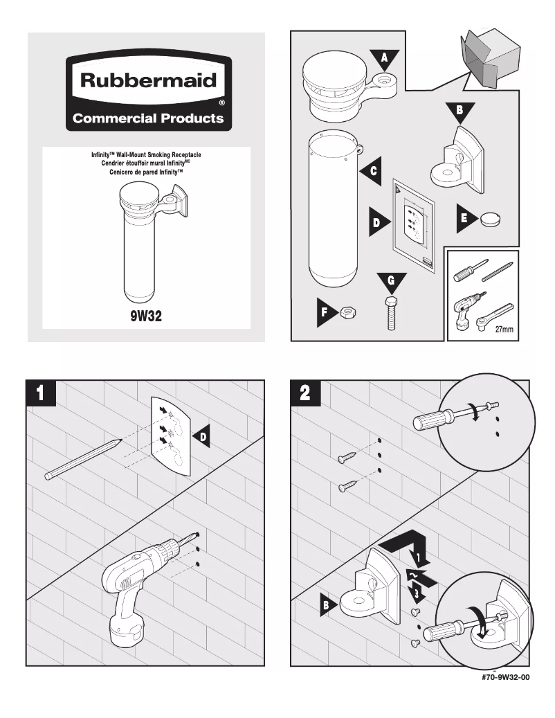 Page 1 de la notice Manuel utilisateur Rubbermaid Infinity 9W32