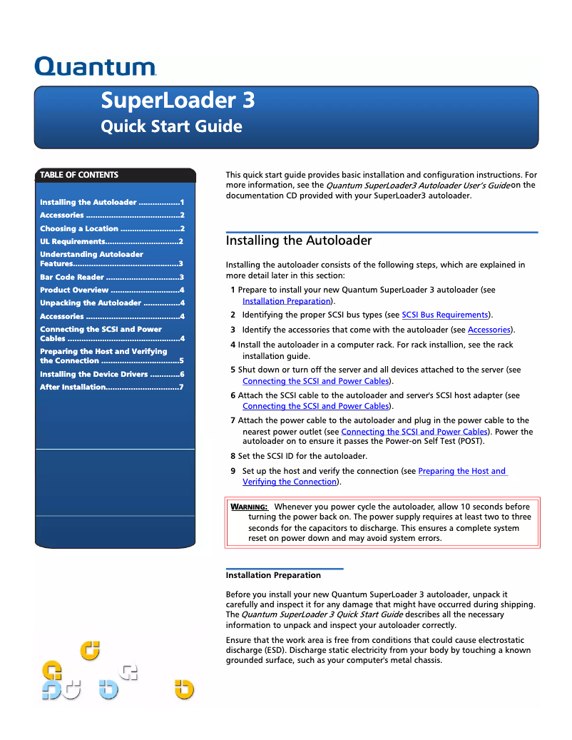 Page n°1 - Manuel utilisateur Maxdata Quantum SuperLoader 3