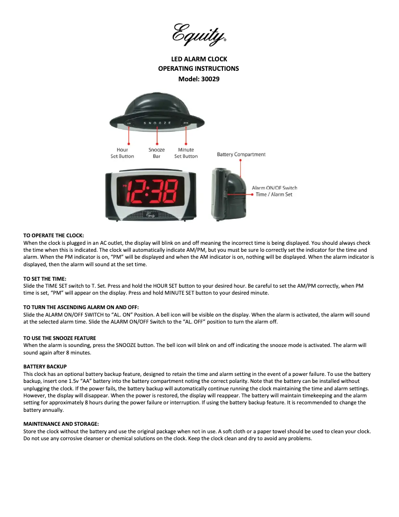 Image de la première page du manuel de l'appareil 30029