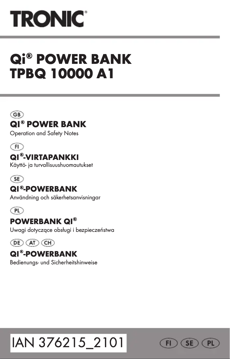 Page 1 de la notice Manuel utilisateur Tronic TPBQ 10000 A1