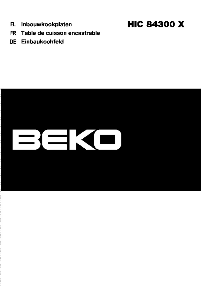 Page 1 de la notice Manuel utilisateur Beko HIC 84300 X