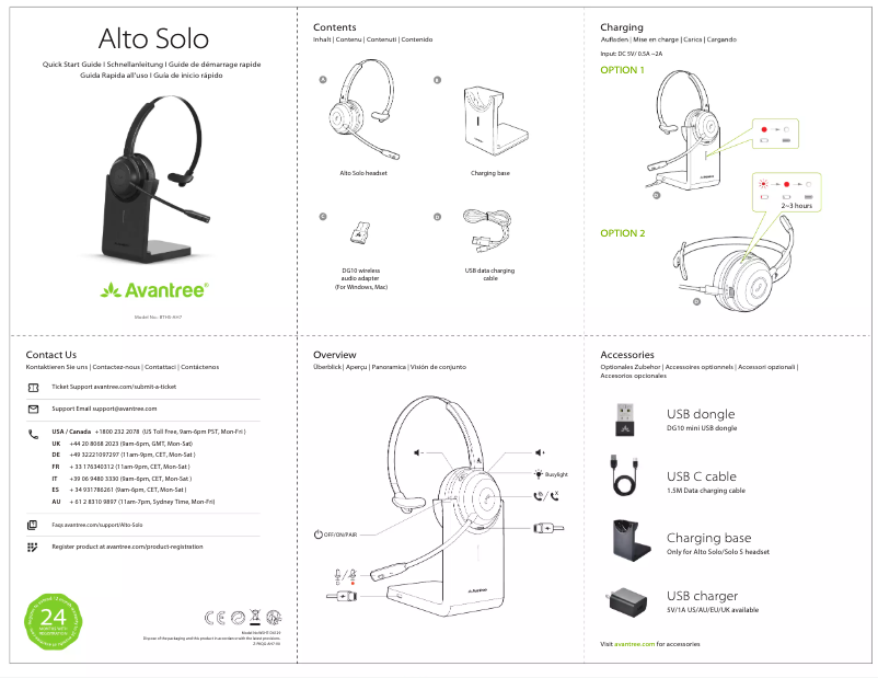 Image de la première page du manuel de l'appareil Alto Solo