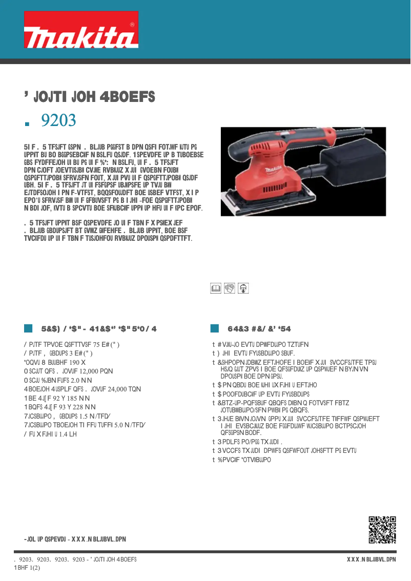 Image de la première page du manuel de l'appareil M9203