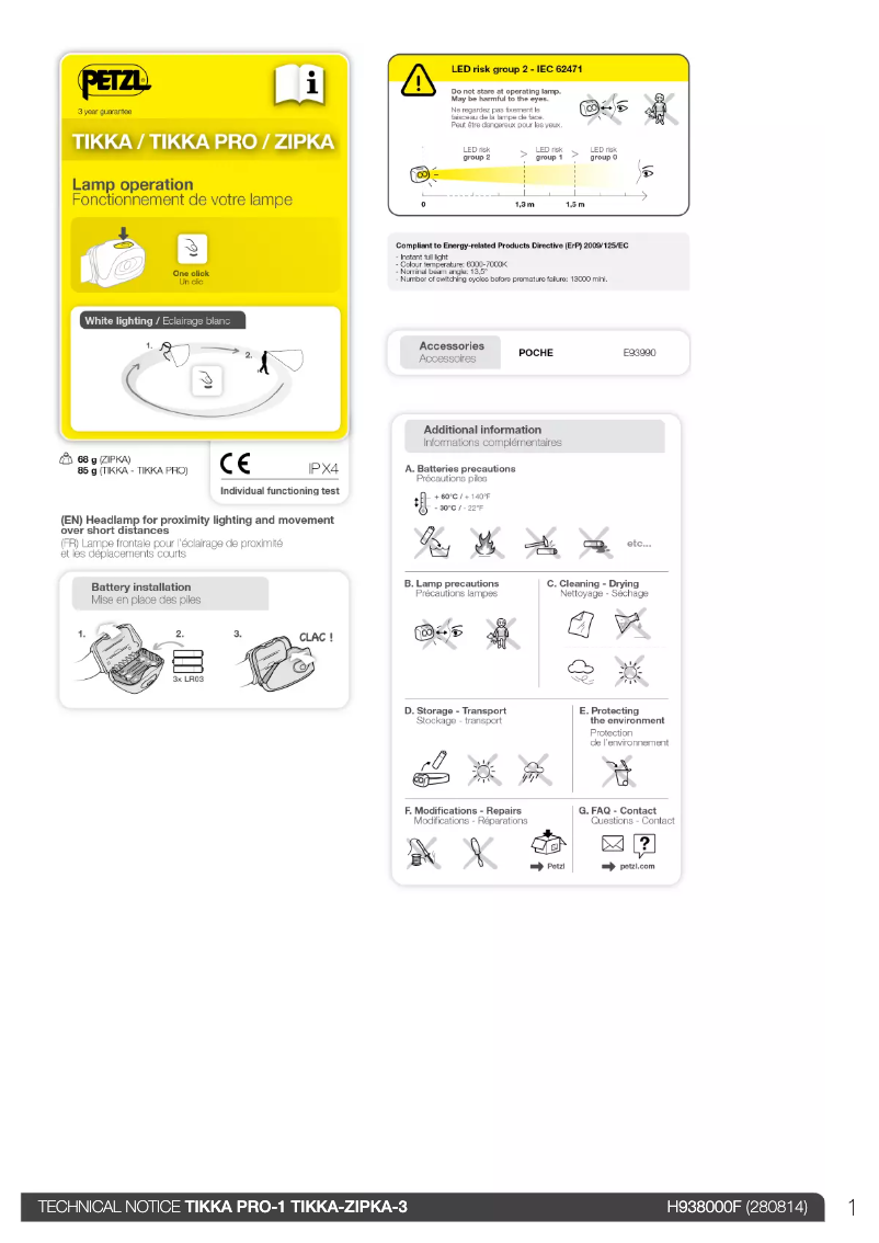 Página 1 del manual Manual de usuario Petzl Zipka