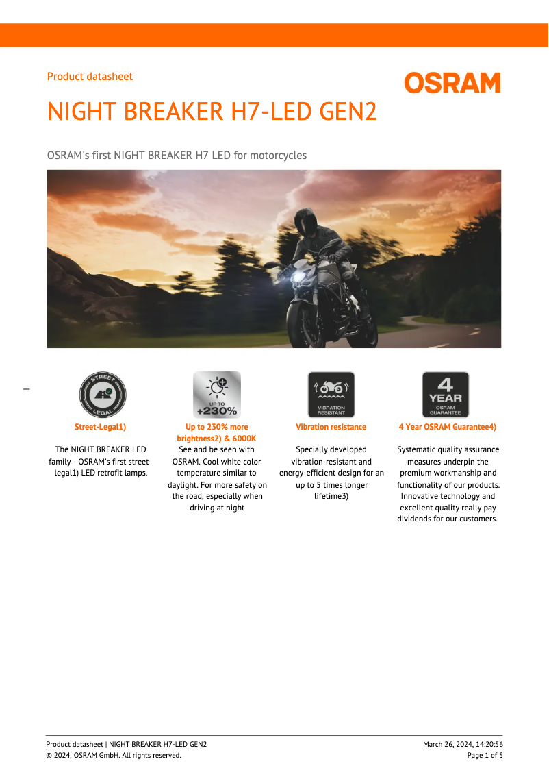 Image de la première page du manuel de l'appareil NIGHT BREAKER H7-LED GEN2