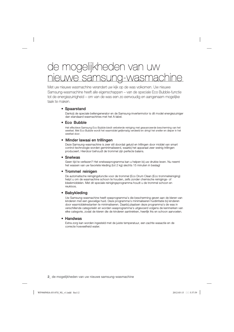 Image de la première page du manuel de l'appareil WF805P4SAWQ