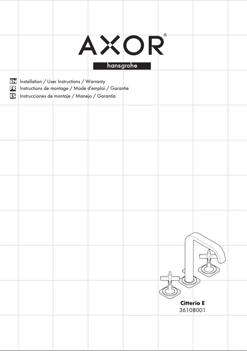 Page n°1 - Manuel utilisateur Axor Citterio E 36108001