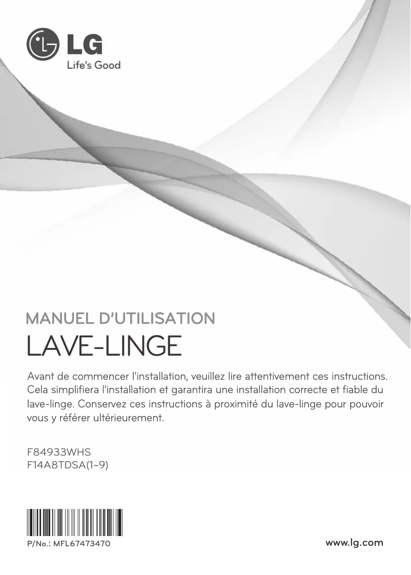 Page n°1 - Manuel utilisateur LG F84933WHS