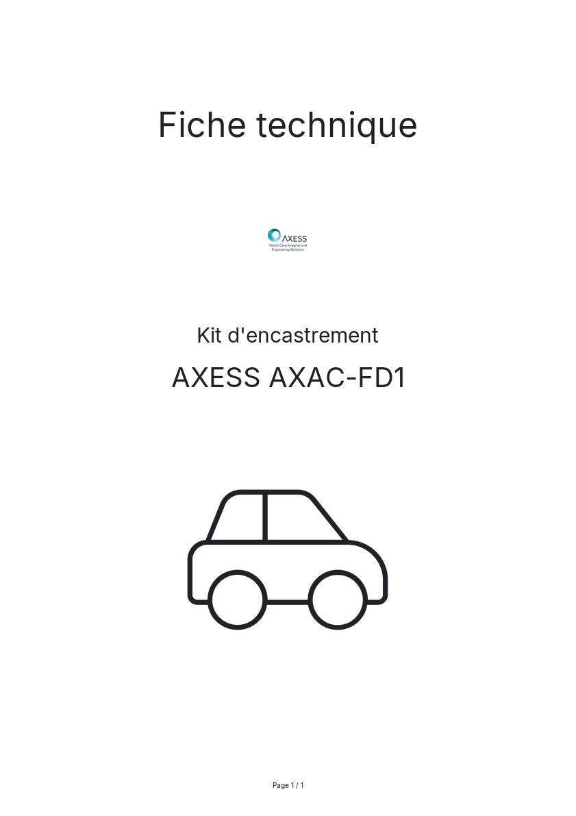 Image de la première page du manuel de l'appareil AXAC-FD1
