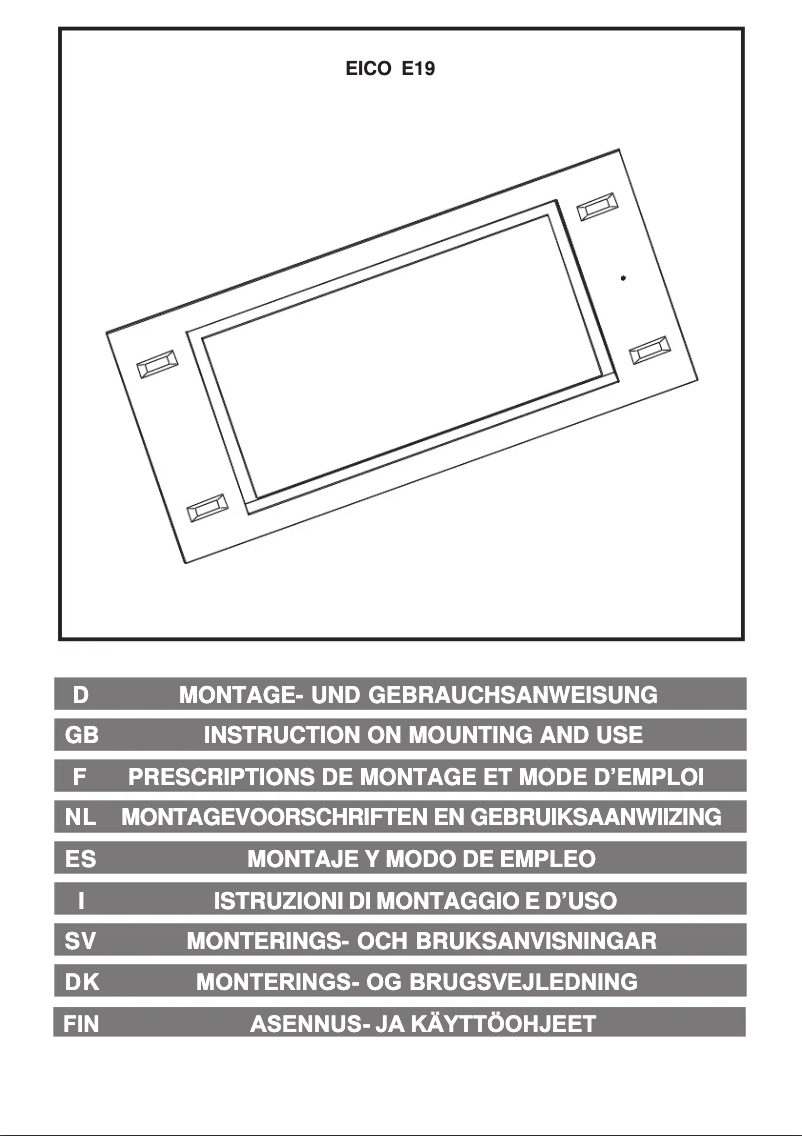 Image de la première page du manuel de l'appareil E19 100 X