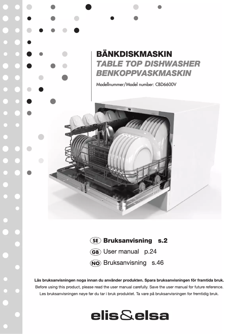 Image de la première page du manuel de l'appareil CBD6600V
