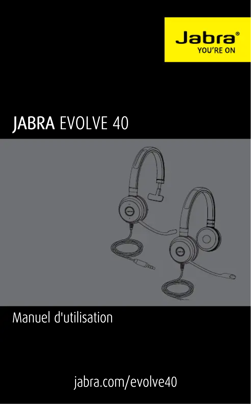 Page 1 de la notice Manuel utilisateur Jabra Evolve 40
