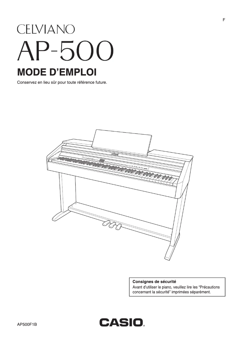 Image de la première page du manuel de l'appareil Celviano AP-500