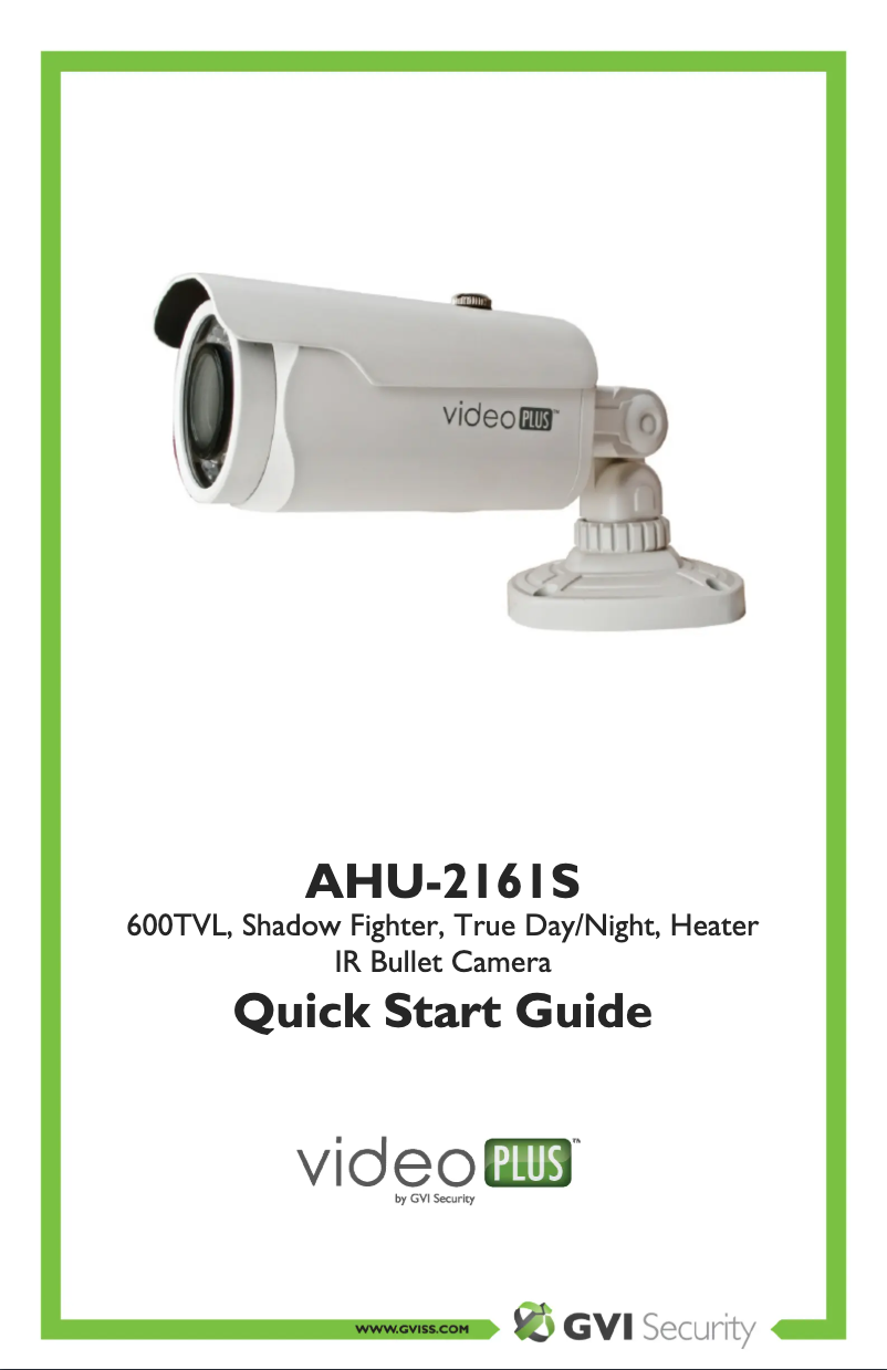 Página 1 del manual Manual de usuario GVI Security videoPLUS AHU-2161S