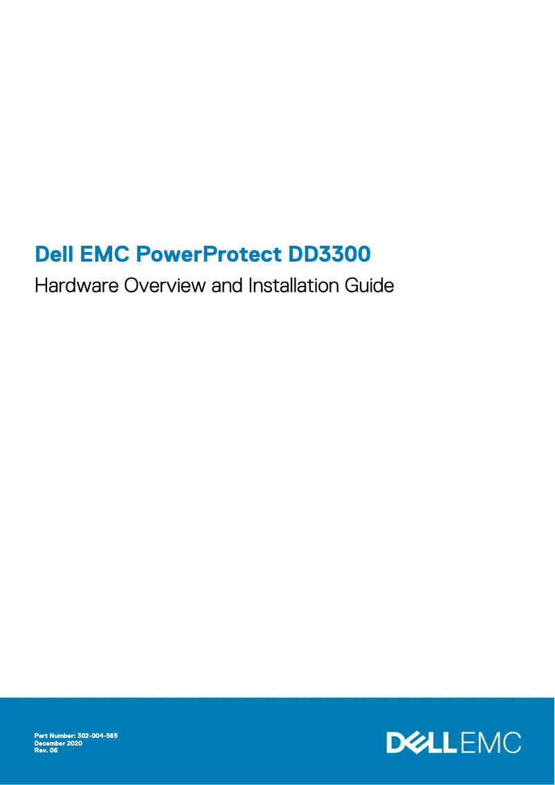 Image de la première page du manuel de l'appareil PowerProtect DD3300