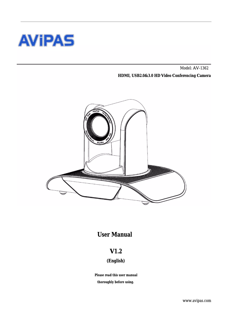 Page n°1 - Manuel utilisateur AViPAS AV-1362
