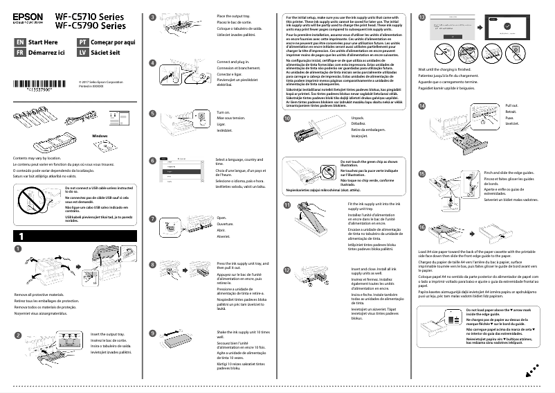 Page n°1 - Guide d'installation Epson WorkForce Pro WF-C5790