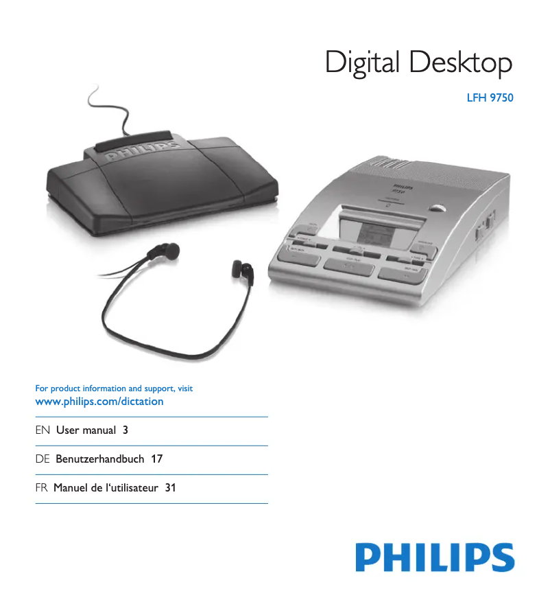 Page 1 de la notice Manuel utilisateur Philips LFH9750
