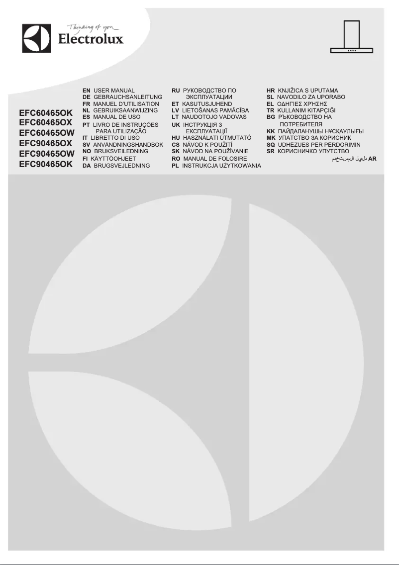 Page 1 de la notice Manuel utilisateur Electrolux EFC90465OX