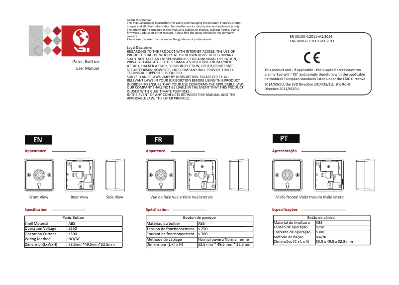 Image de la première page du manuel de l'appareil DS-PD1-EB