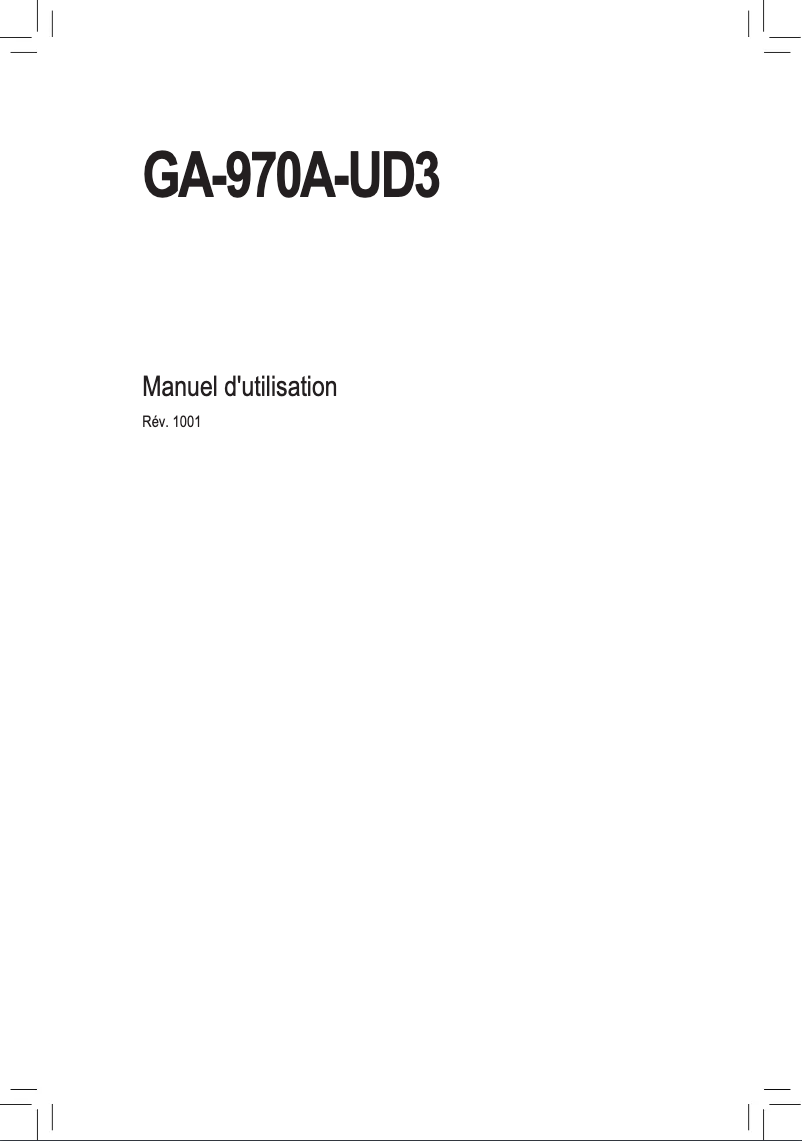 Page n°1 - Manuel utilisateur Gigabyte GA-970A-UD3