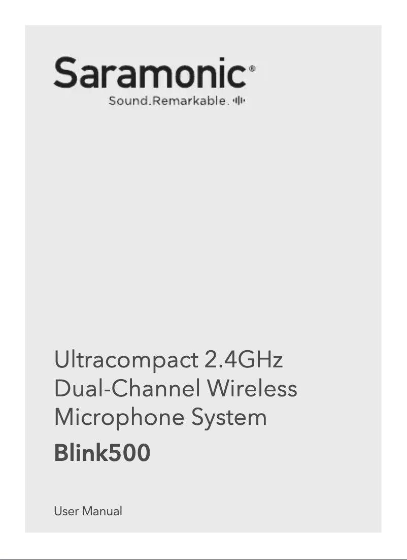 Image de la première page du manuel de l'appareil Blink 500 TX