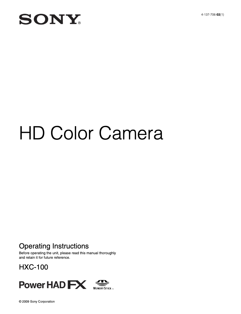 Image de la première page du manuel de l'appareil HXC-100