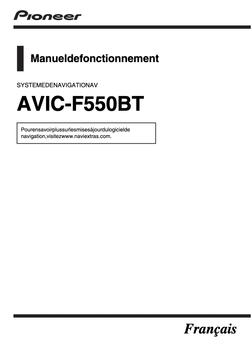 Page n°1 - Mode d'emploi Pioneer AVIC-F550BT