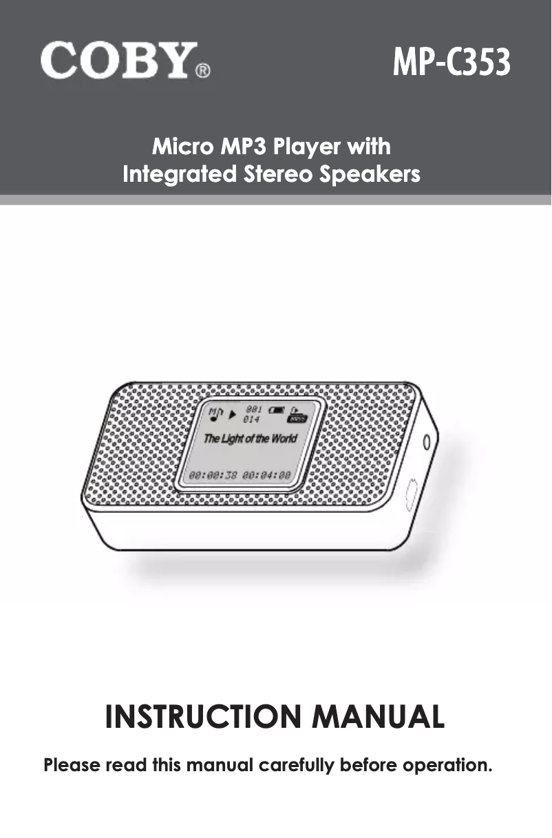 Página 1 del manual Manual de usuario Coby MP-C353