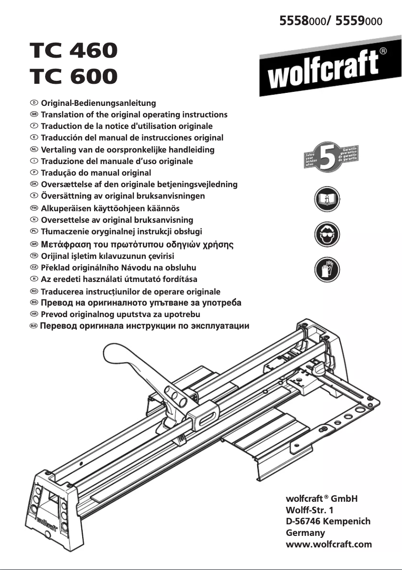 Page n°1 - Manuel utilisateur Wolfcraft 5559000