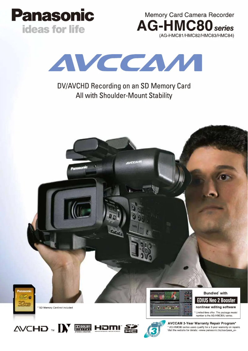 Page 1 de la notice Manuel utilisateur Panasonic AG-HMC81