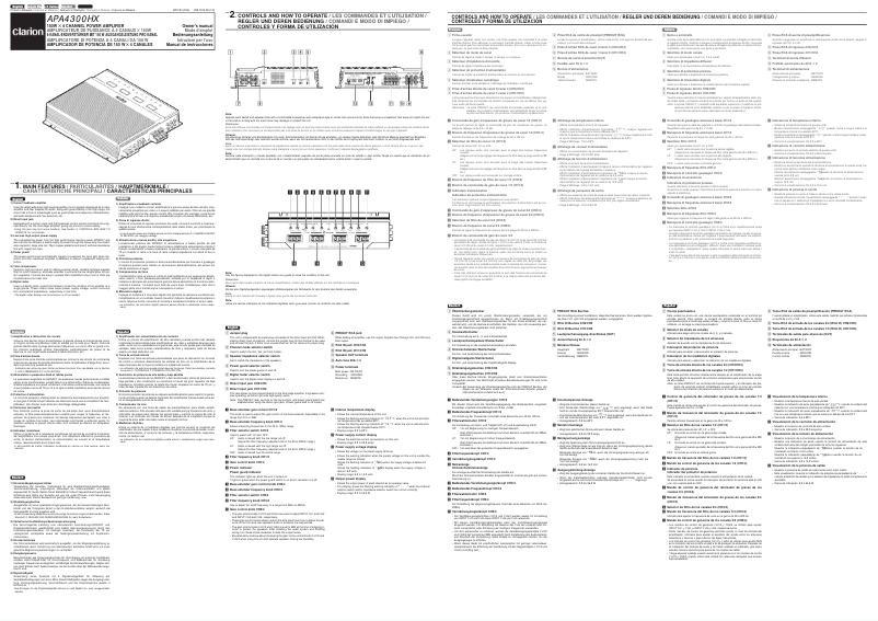 Page n°1 - Manuel utilisateur Clarion APA4300HX