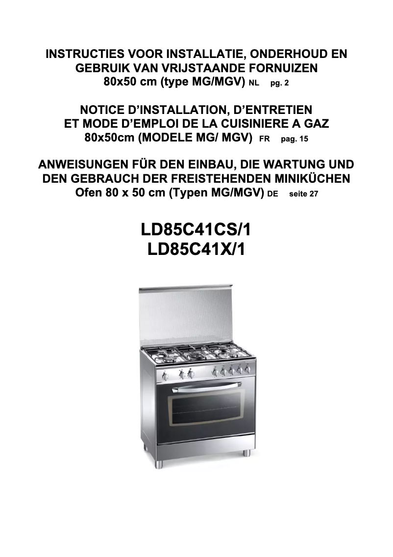 Image de la première page du manuel de l'appareil LD85C41X/1