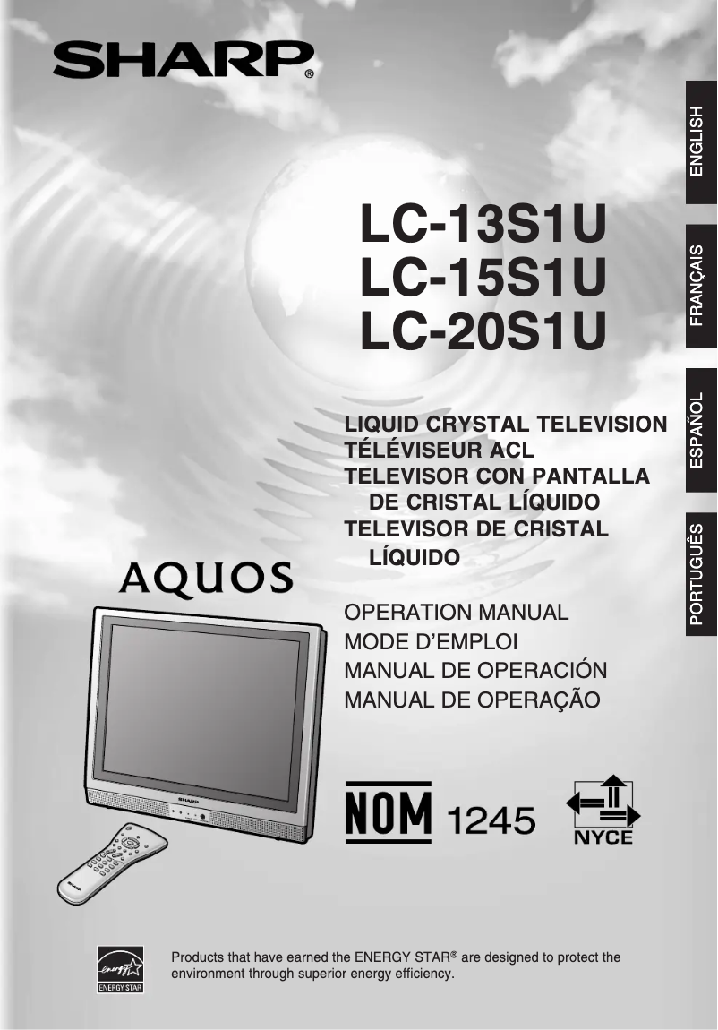 Page n°1 - Manuel utilisateur Sharp LC-13S1U