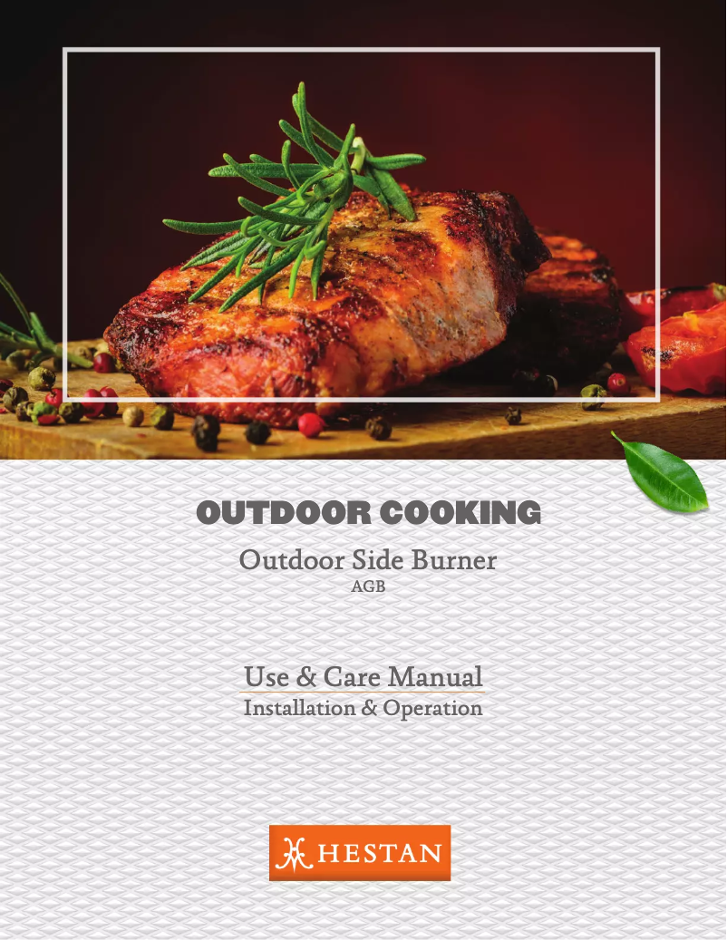 Page 1 de la notice Manuel utilisateur Hestan AGB122-NG-BU