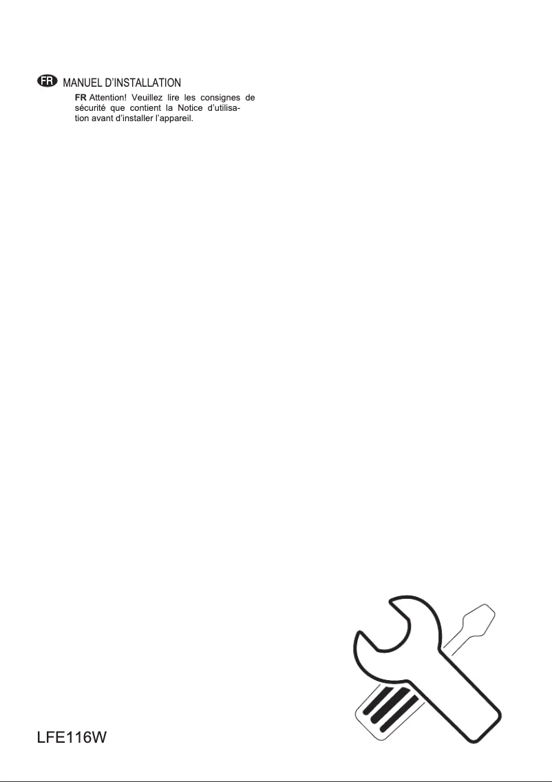 Page 1 de la notice Guide d'installation Electrolux LFE116W