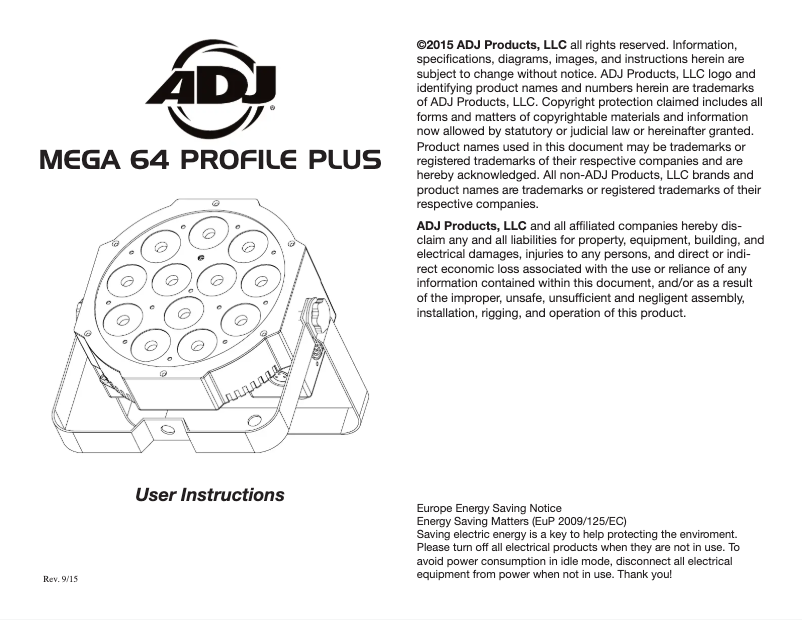 Página 1 del manual Manual de usuario American DJ Mega 64 Profile Plus