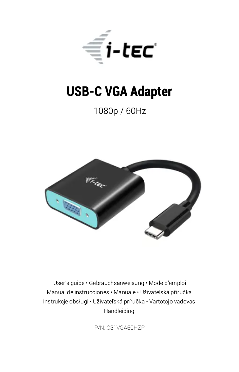 Página 1 del manual Manual de usuario i-TEC C31VGA60HZP