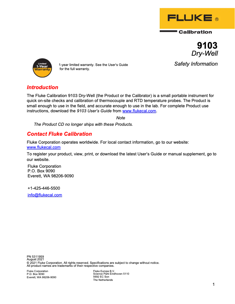 Image de la première page du manuel de l'appareil 9103
