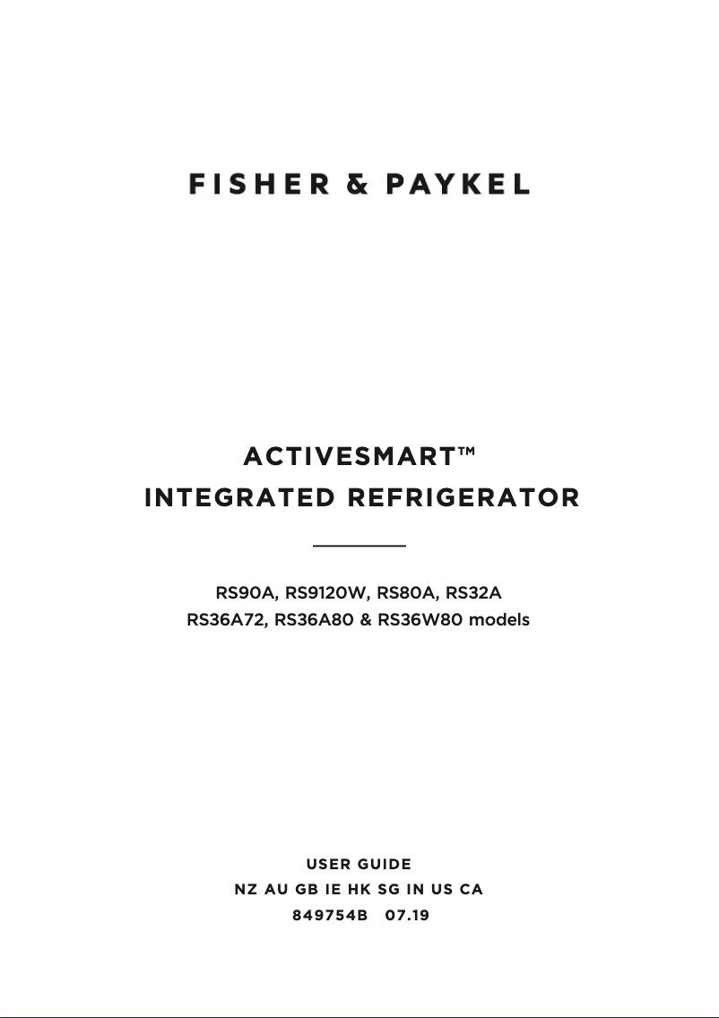 Page n°1 - Manuel utilisateur Fisher & Paykel RS9120WRU1