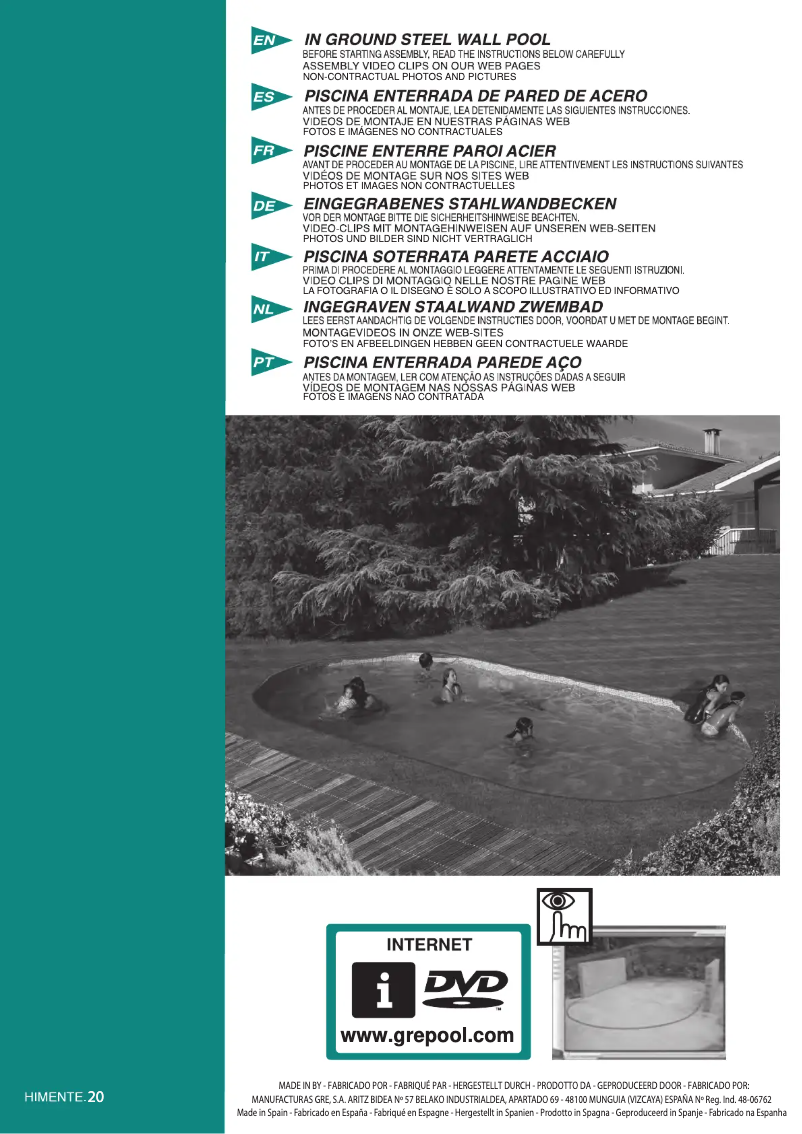 Page n°1 - Manuel utilisateur Gre KPEOV6059M