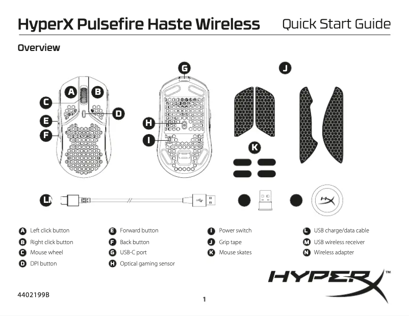 Page n°1 - Guide de démarrage rapide HyperX Pulsefire Haste