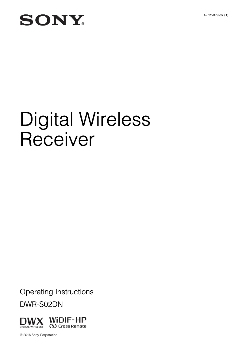 Página 1 del manual Manual de usuario Sony DWR-S02DN