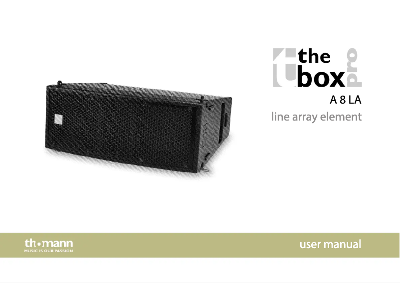 Page 1 of the manual User Manual The Box Pro A 8 LA