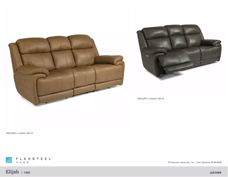 Page n°1 - Manuel utilisateur Flexsteel Elijah 1465-62PH